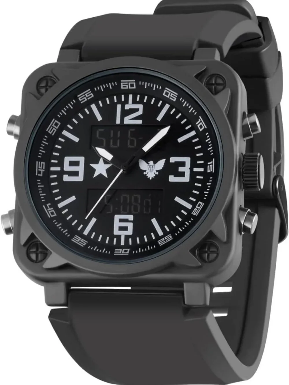 Rugged Tactical Military Watch for Men | Heavy-Duty Waterproof Sports Gear, Dual